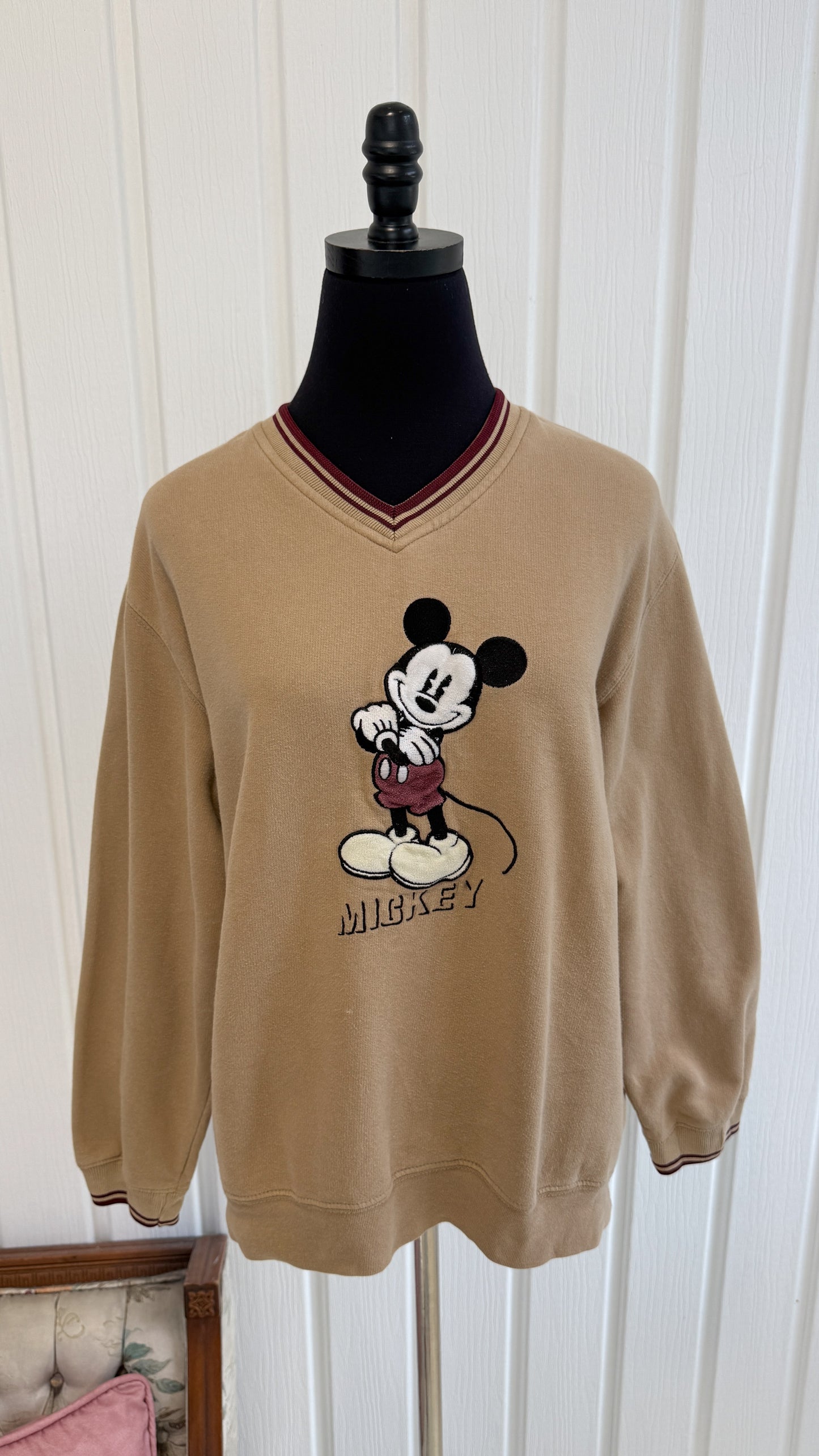 Chandail crewneck beige Mickey- large