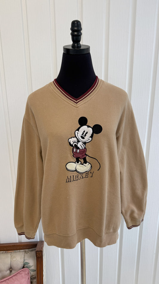 Chandail crewneck beige Mickey- large
