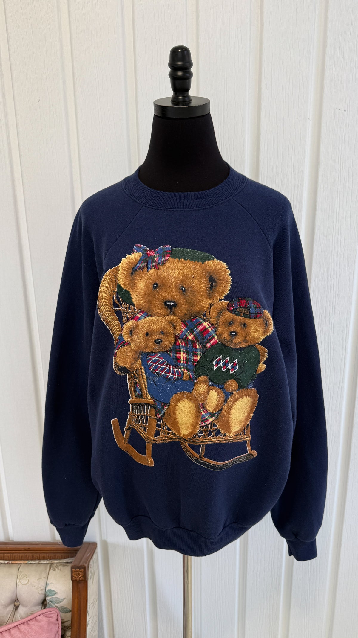 Chandail crewneck marine oursons - large