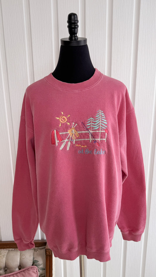 Chandail crewneck rose lac-medium