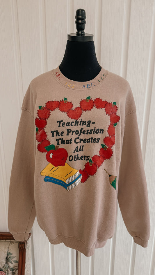Chandail crewneck beige Lee- large