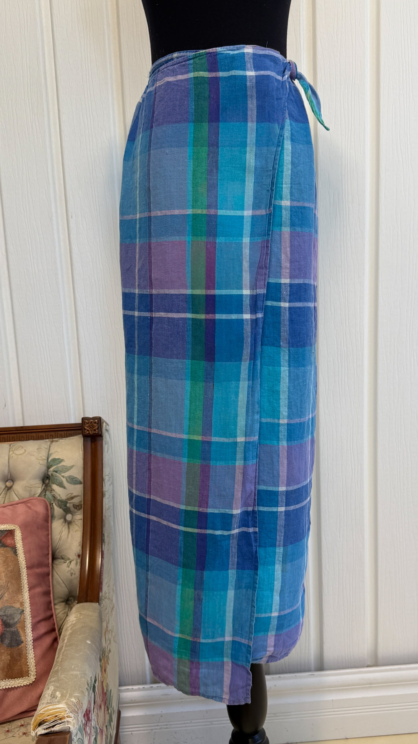 Jupe bleu carreauté Ralph Lauren- medium