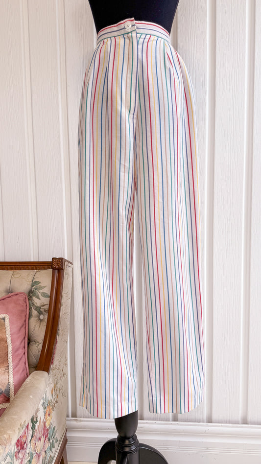 Pantalons blanc rayé baggy- small
