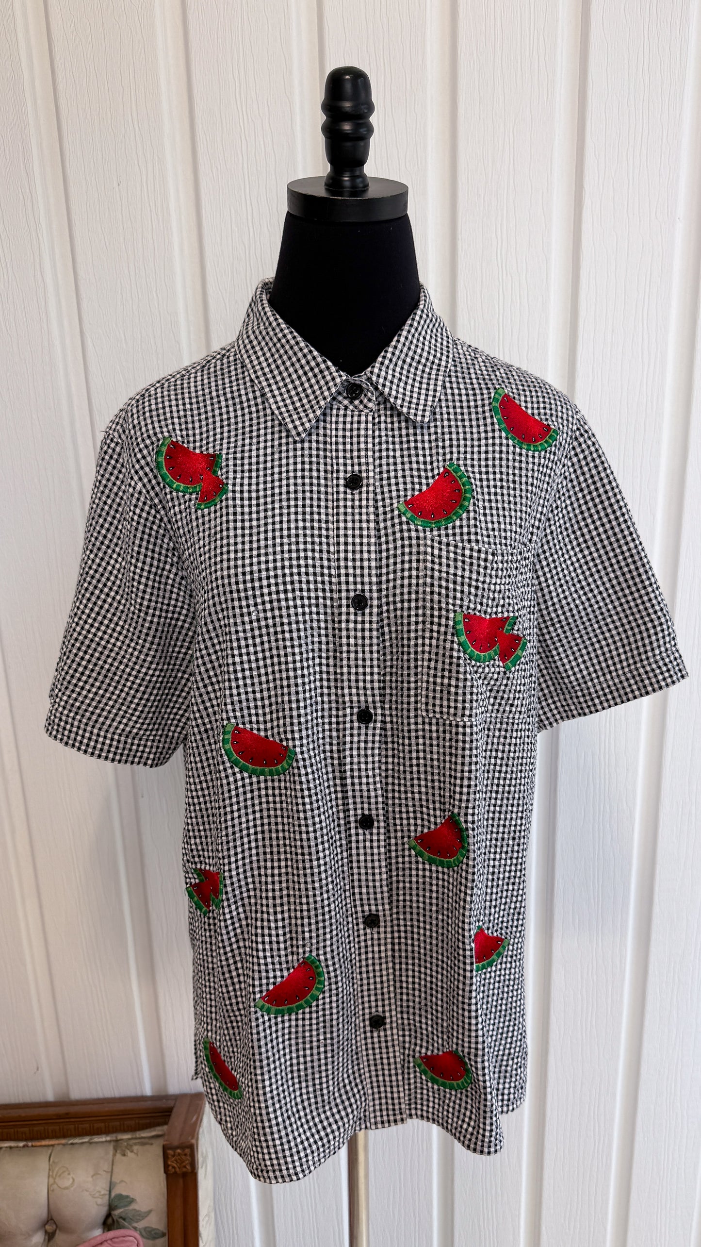 Chemisier carreauté melons- medium