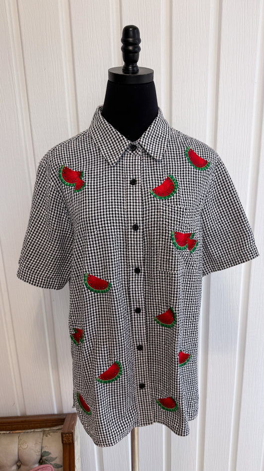 Chemisier carreauté melons- medium