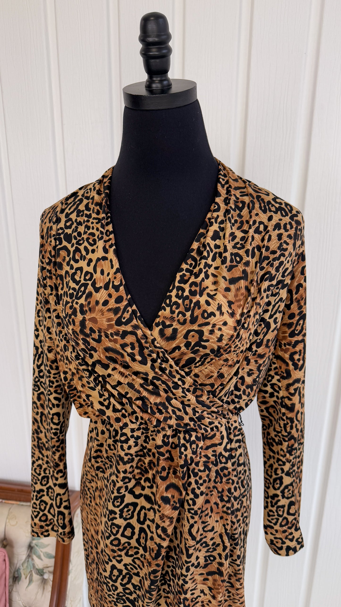 Leopard Wrap Dress - Small