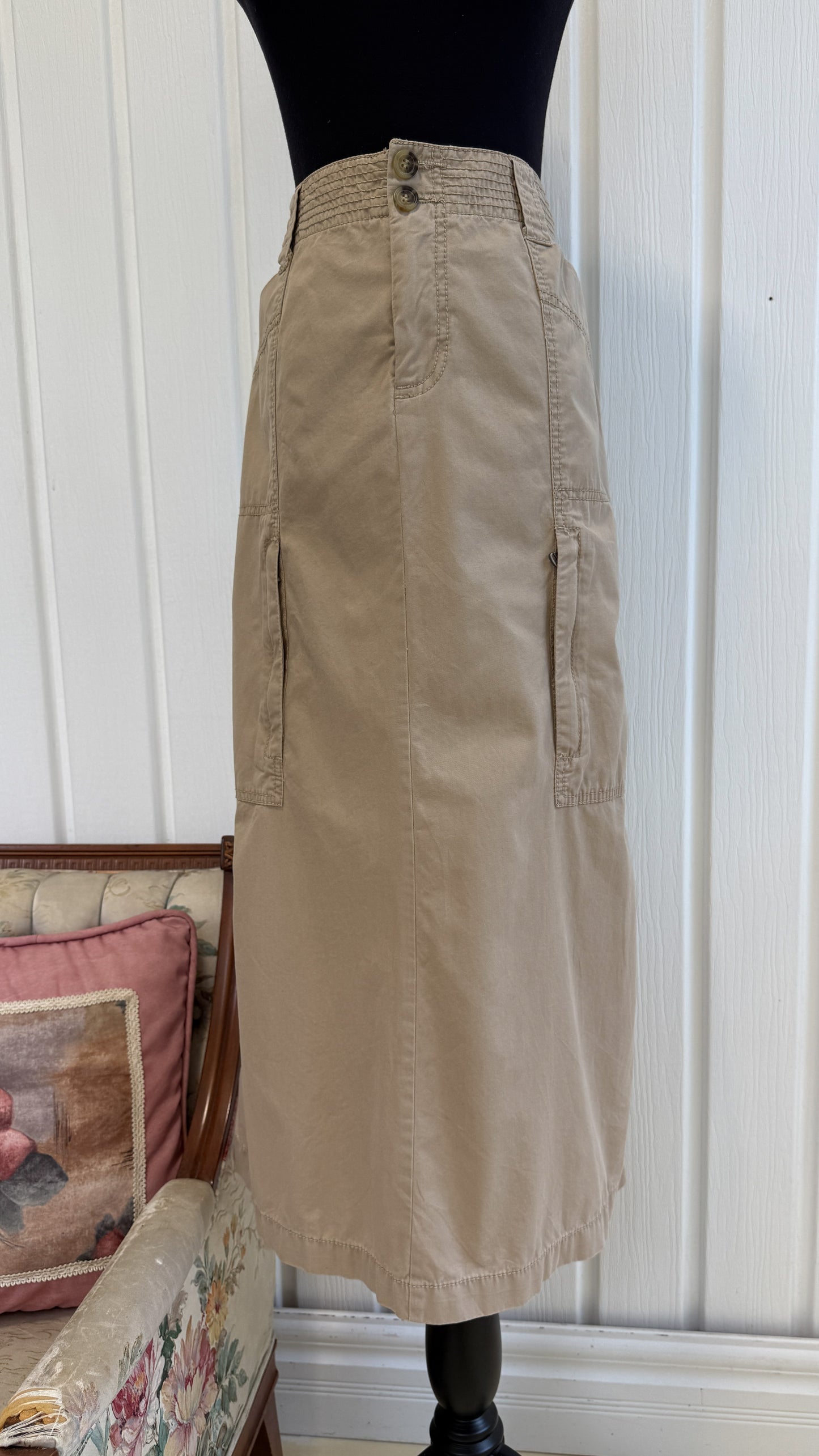 Jupe beige cargo- large