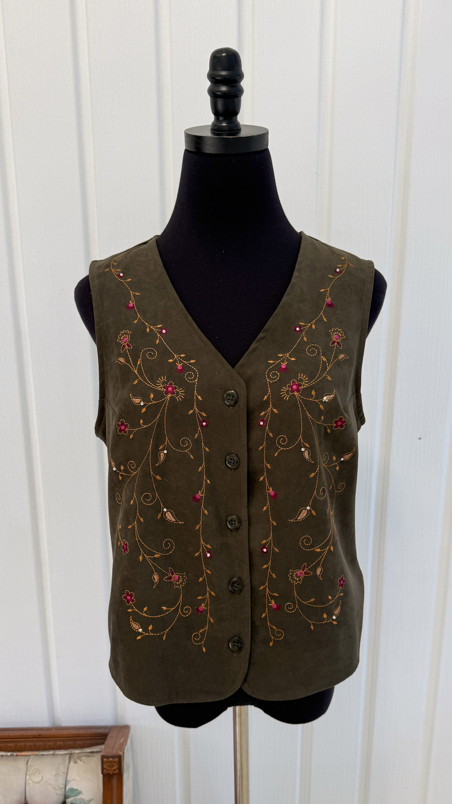 Veste en faux suede vert kaki- medium