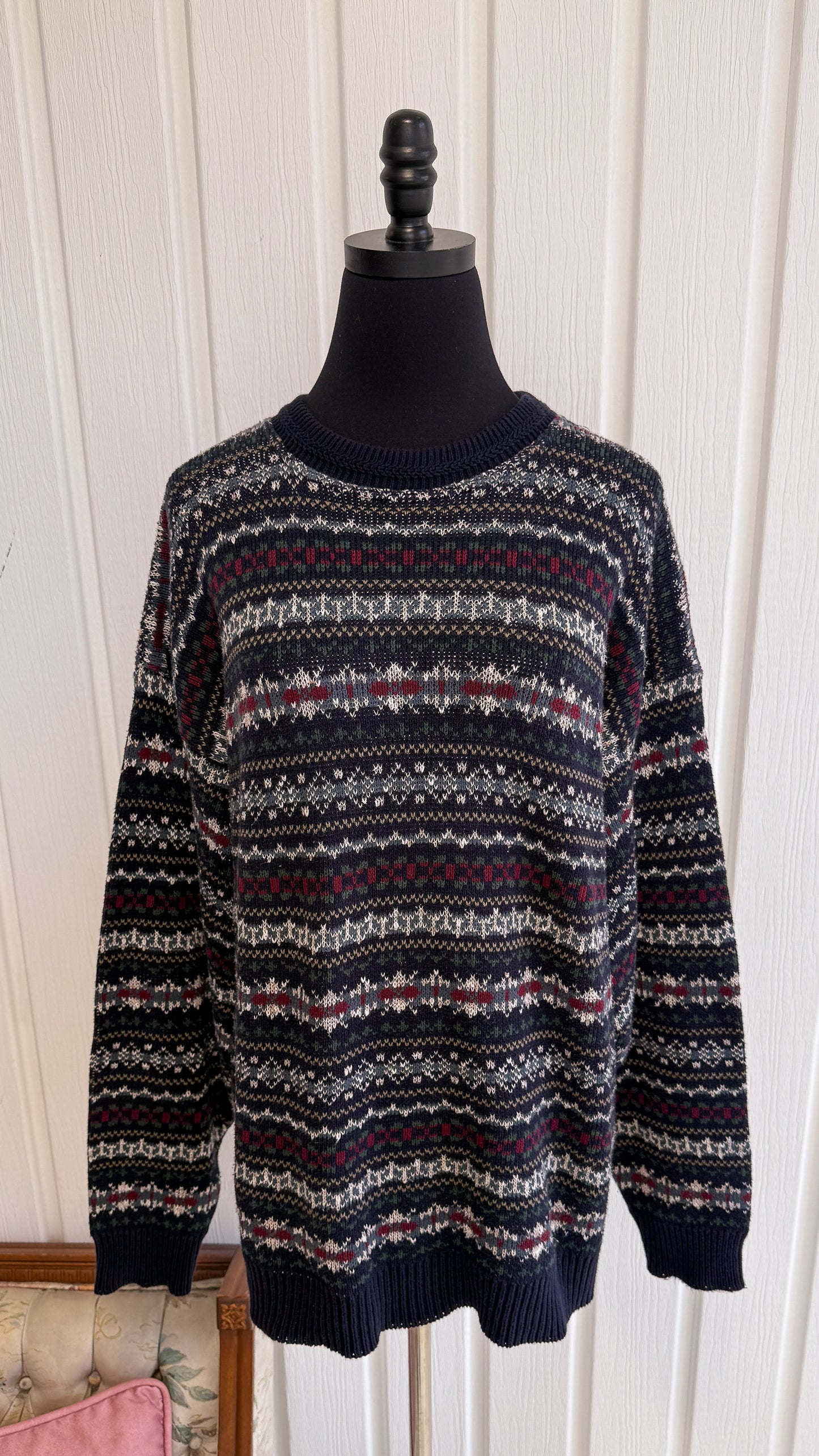 Chandail marine rayé- large