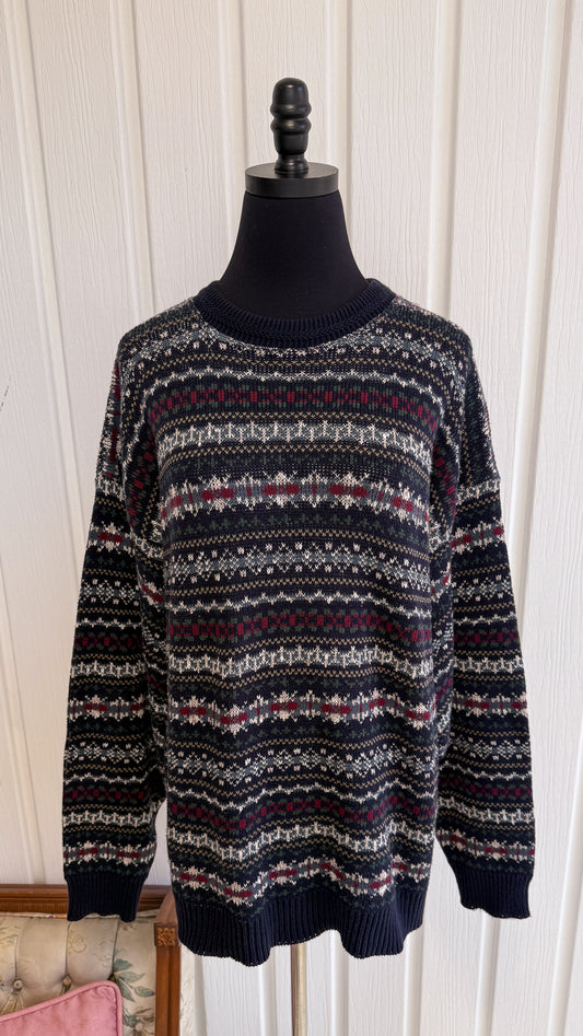 Chandail marine rayé- large