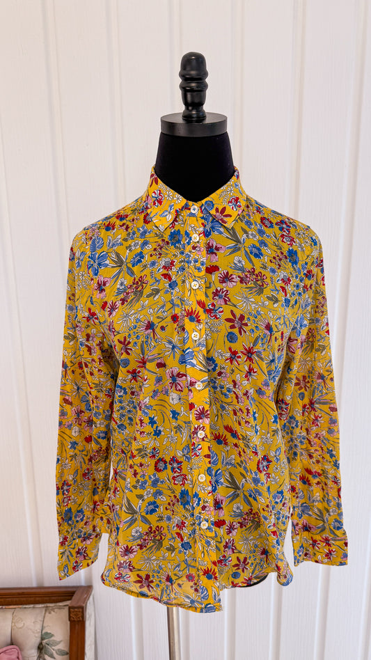 Chemisier jaune fleuris - small