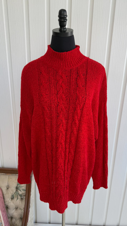 Red knitted sweater - x-large
