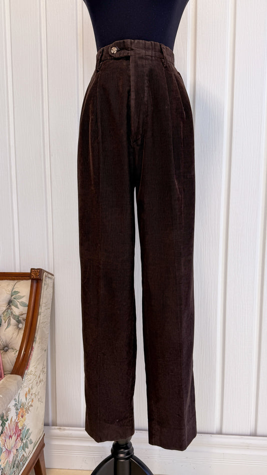 Pantalons en corduroy brun- small