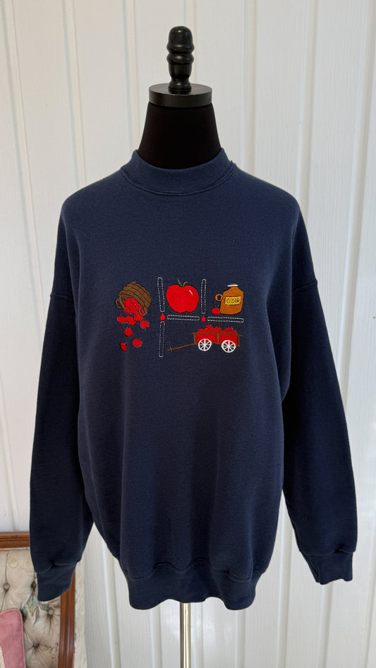 Chandail crewneck marine pomme- large