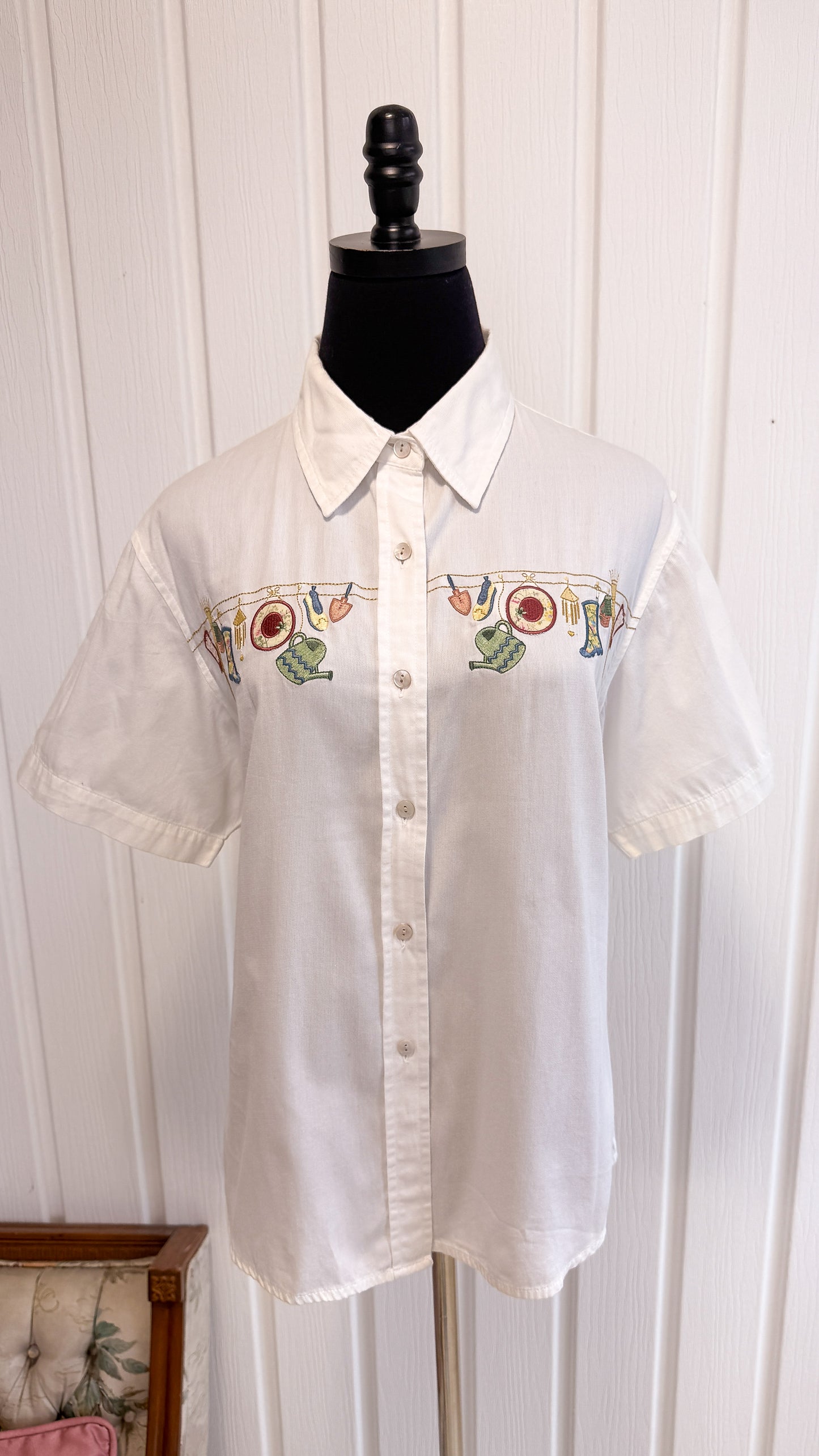 Chemisier creme corde à linge- medium