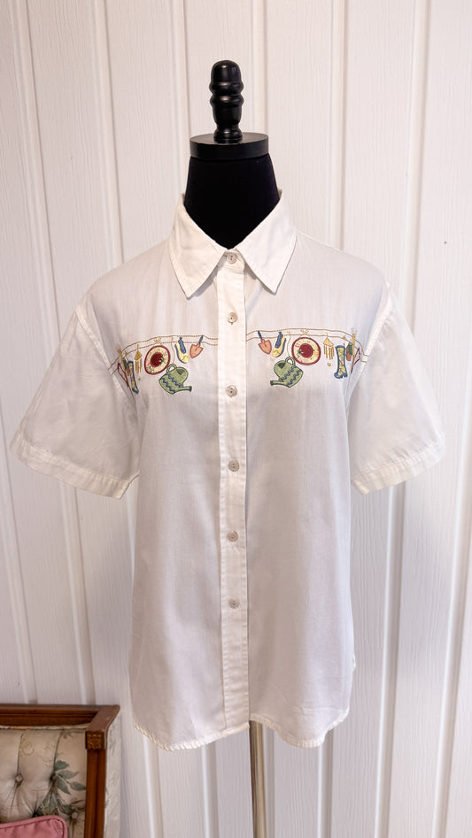 Chemisier creme corde à linge- medium