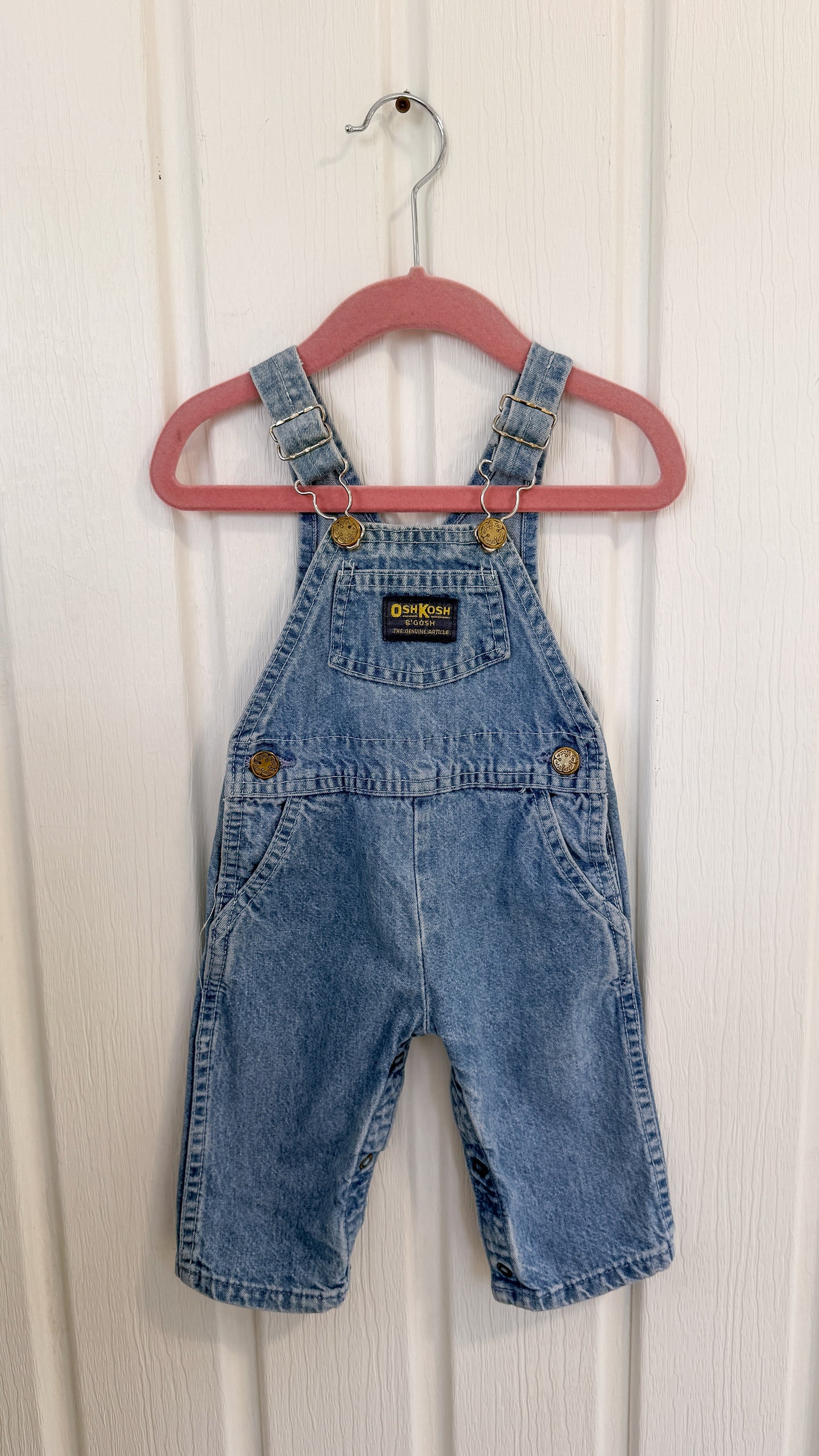 Enfants- salopette en jeans pâle Oshkosh-6m