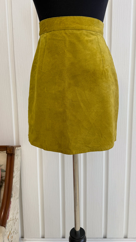 Green suede skirt - small