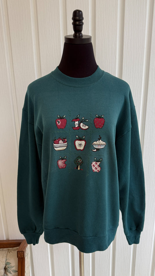 Chandail crewneck vert pommes- medium