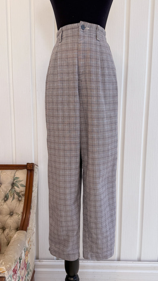 Pantalons carreauté beige et bleu- medium