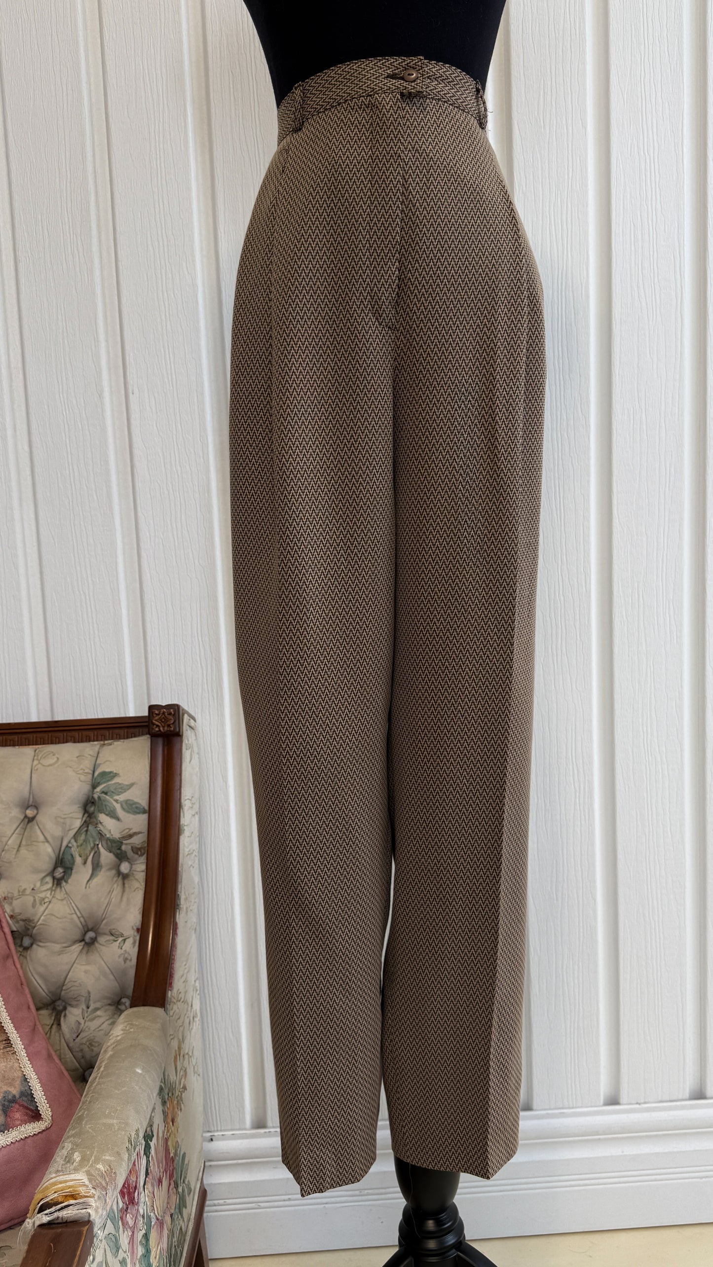 Pantalon beige zigzags brun- medium