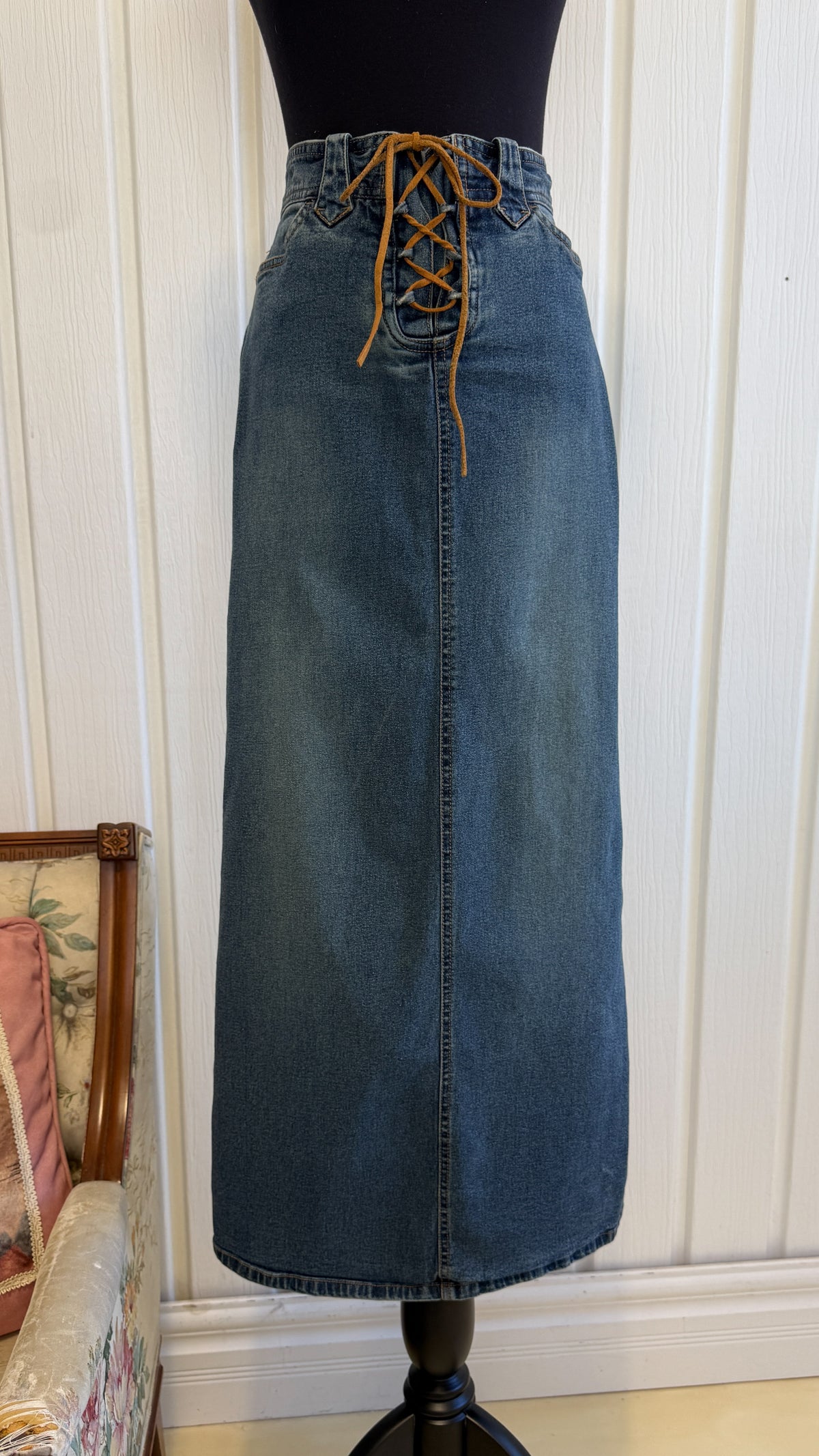 Jupe en jeans à lacets Y2K- small