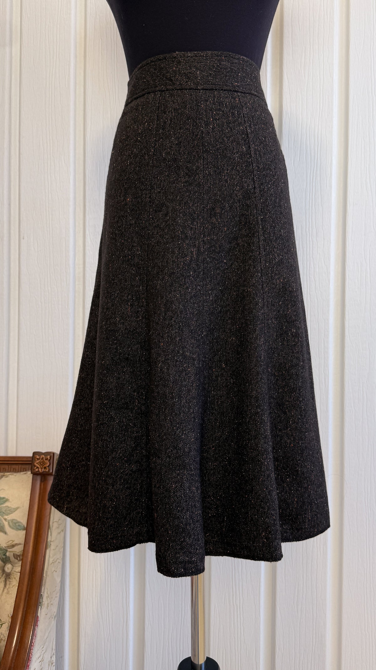 Jupe Loft en lainage noir moucheté- medium