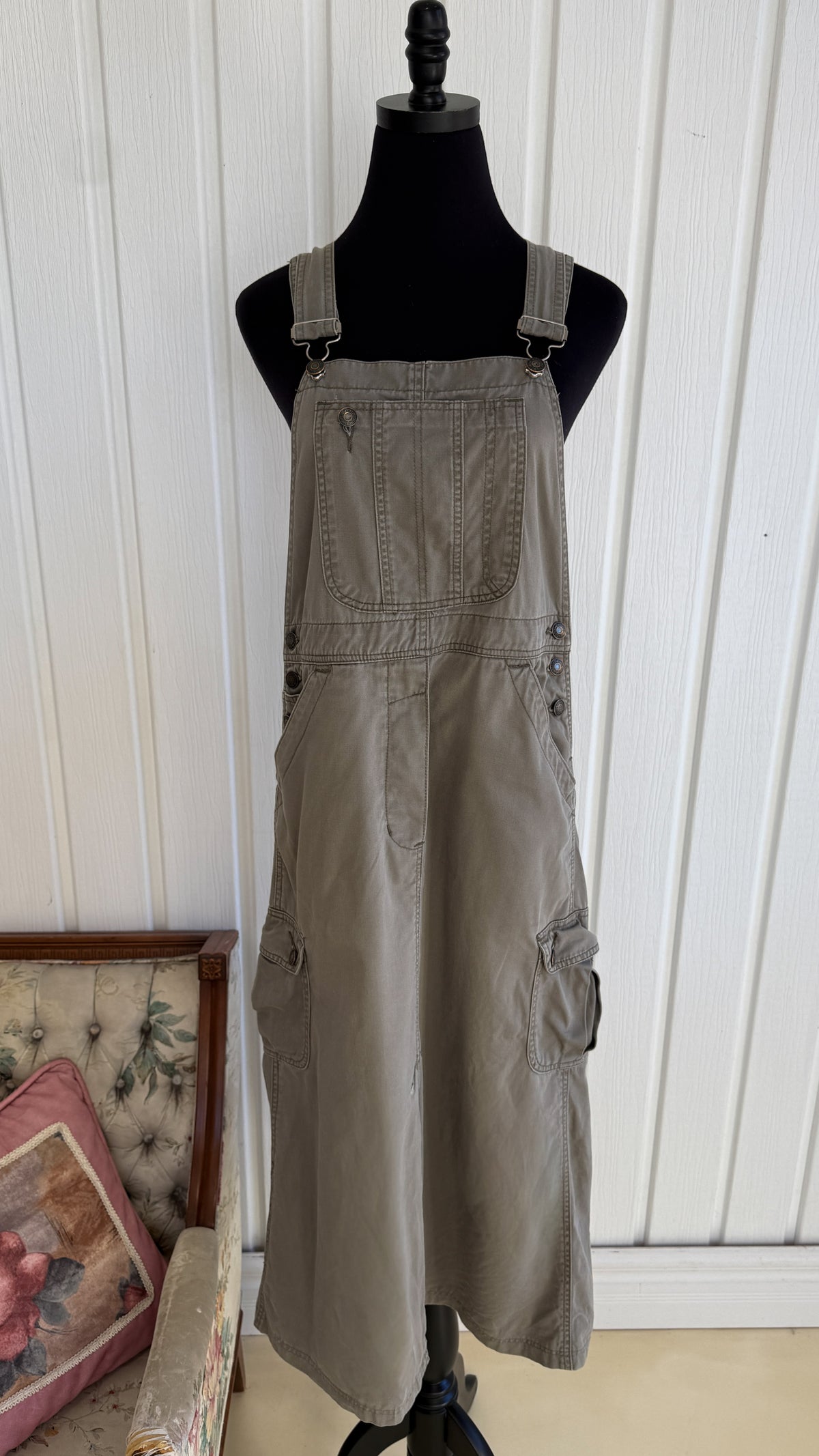 Robe en denim taupe cargo- medium