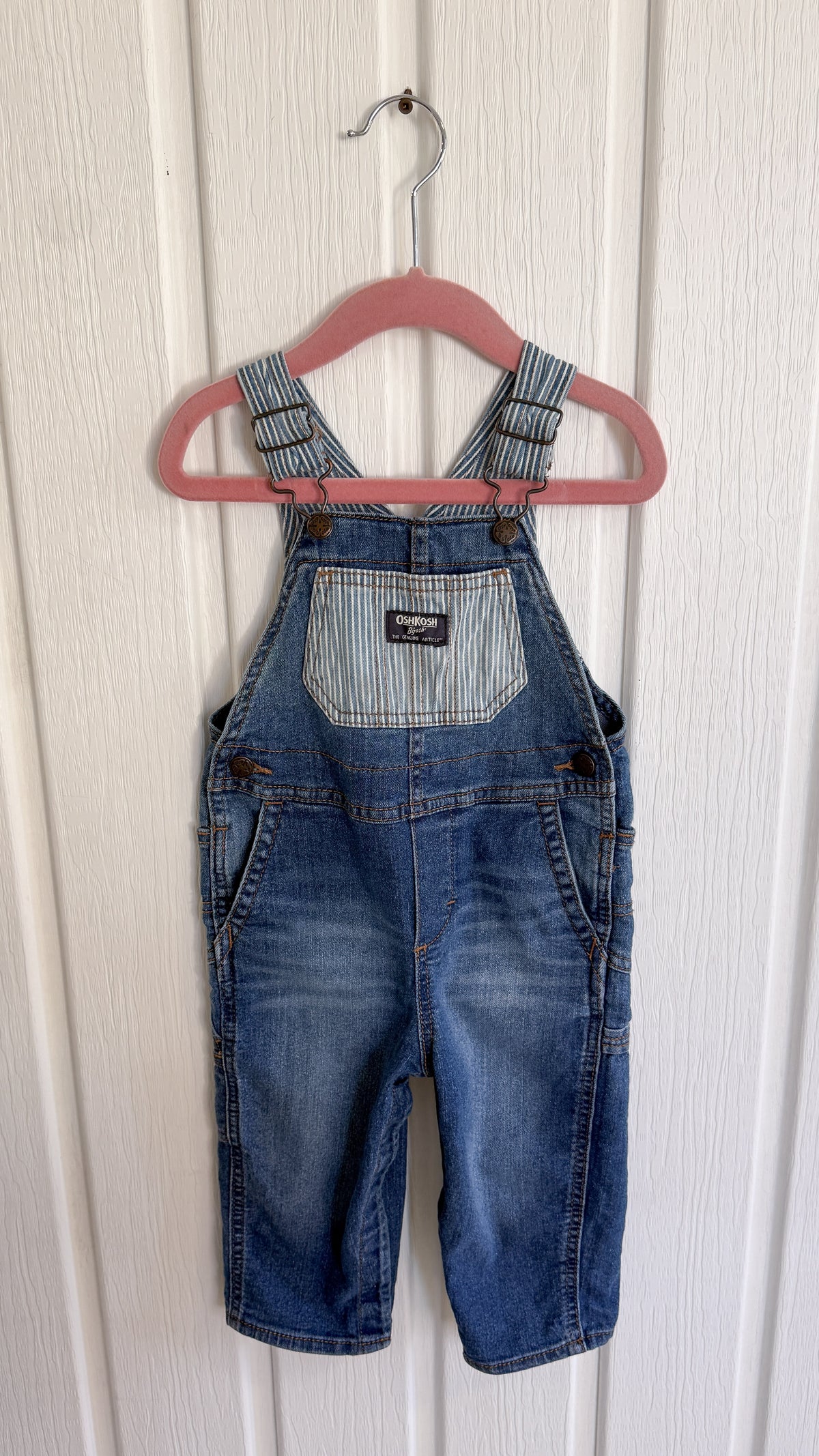 Enfants- salopette en jeans rayé -18mois