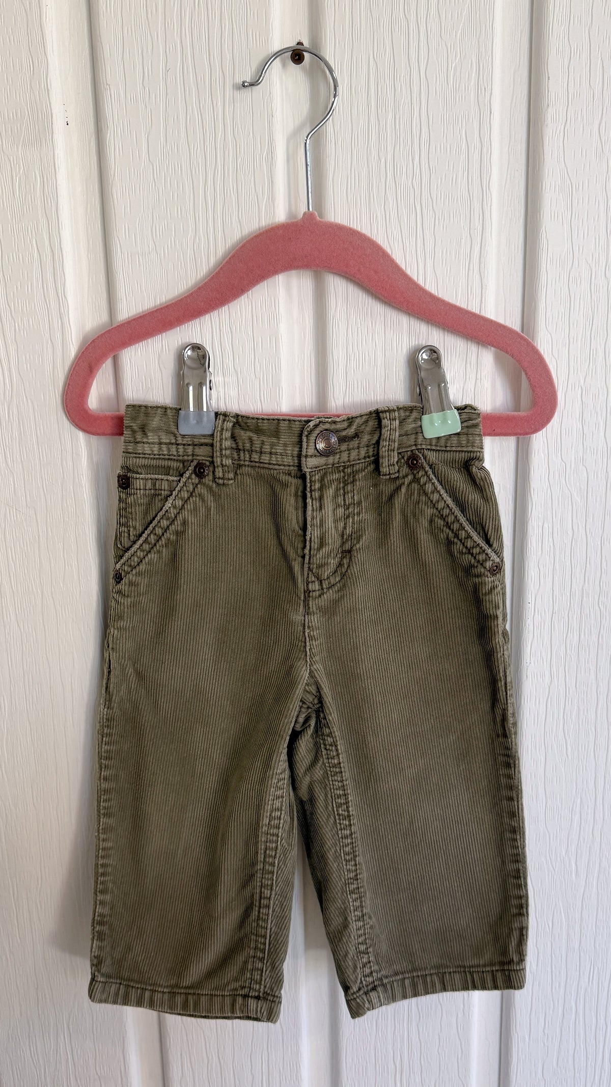 Enfants- pantalons corduroy vert Tommy Hilfiger- 6/12m