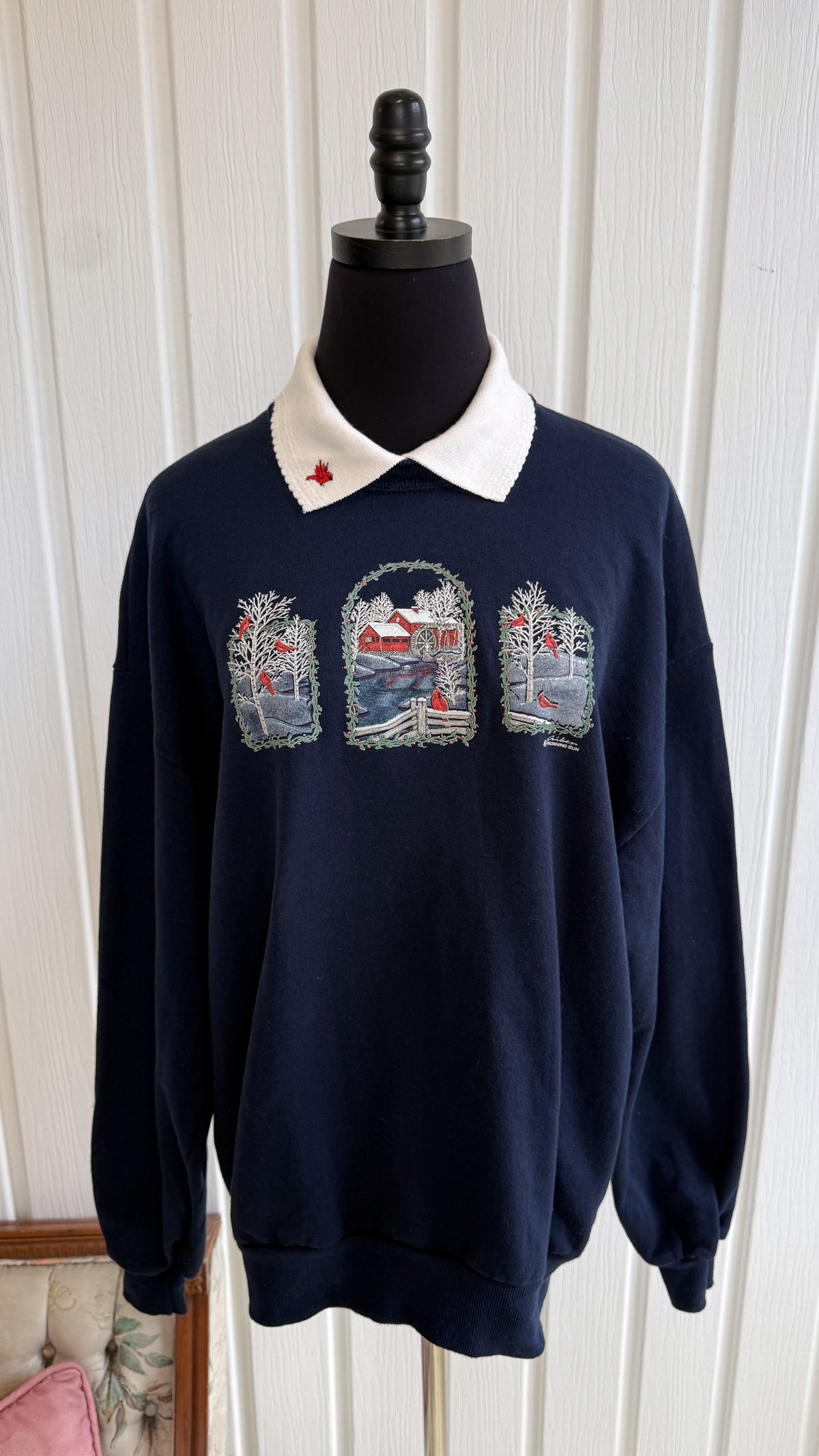 Chandail crewneck marine cardinaux- x-large