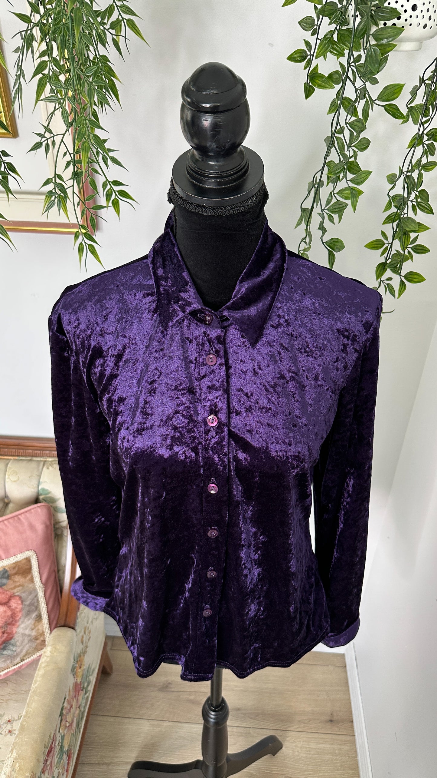 Mauve velvet blouse - medium