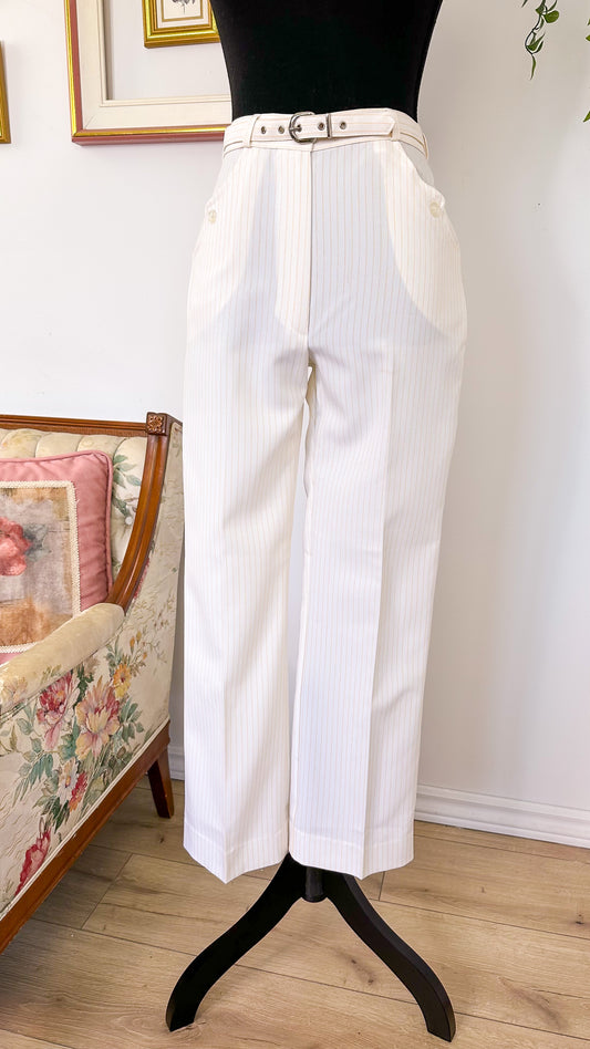 White pants with yellow stripes - small