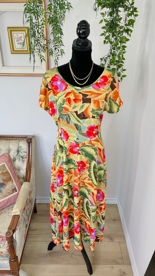Robe fleurie tropicale - medium/large