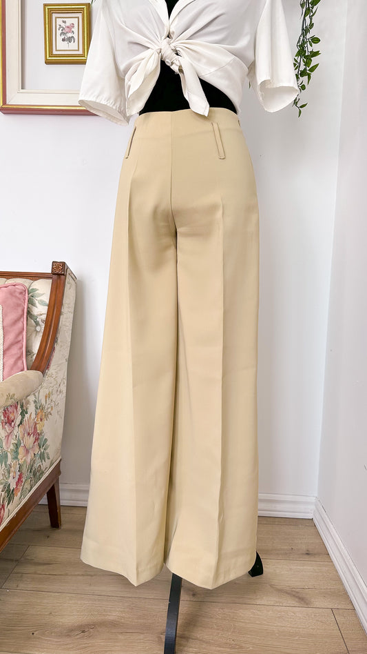 Beige flared pants - small