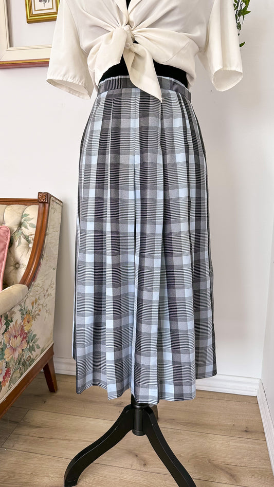 Blue plaid skirt - large